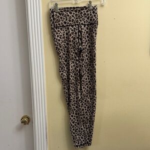 Color fuljo Ala Brown Leggings Gold Leopard print New Size S
